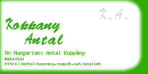 koppany antal business card