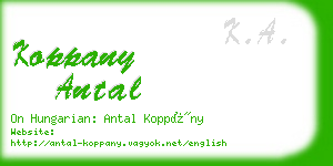 koppany antal business card